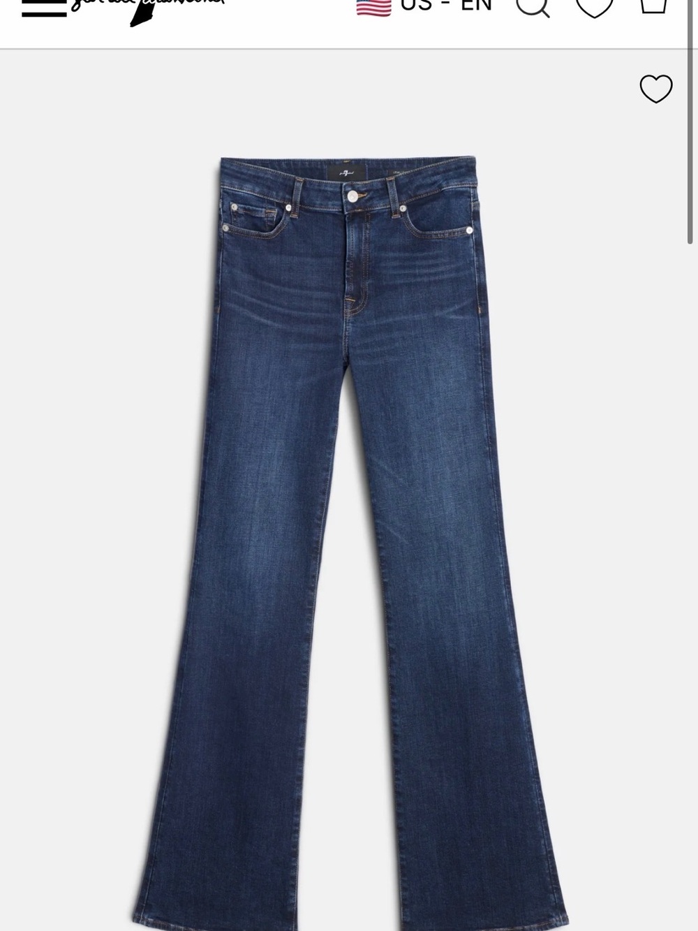 7 For All Mankind Dark Blue Flared Jeans